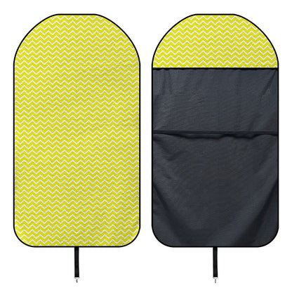 Yellow And White Zigzag Pattern Print Waterproof Car Seat Cover