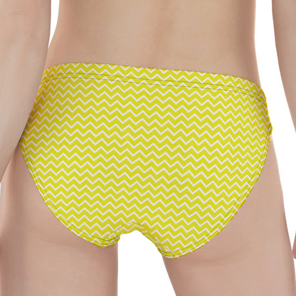 Yellow And White Zigzag Pattern Print Women's Panties