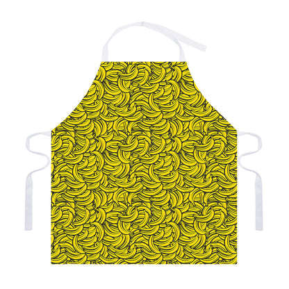 Yellow Banana Pattern Print Adjustable Apron