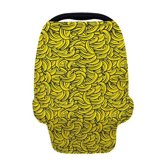 Yellow Banana Pattern Print Baby Seat Cover