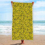 Yellow Banana Pattern Print Beach Towel