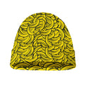 Yellow Banana Pattern Print Beanie
