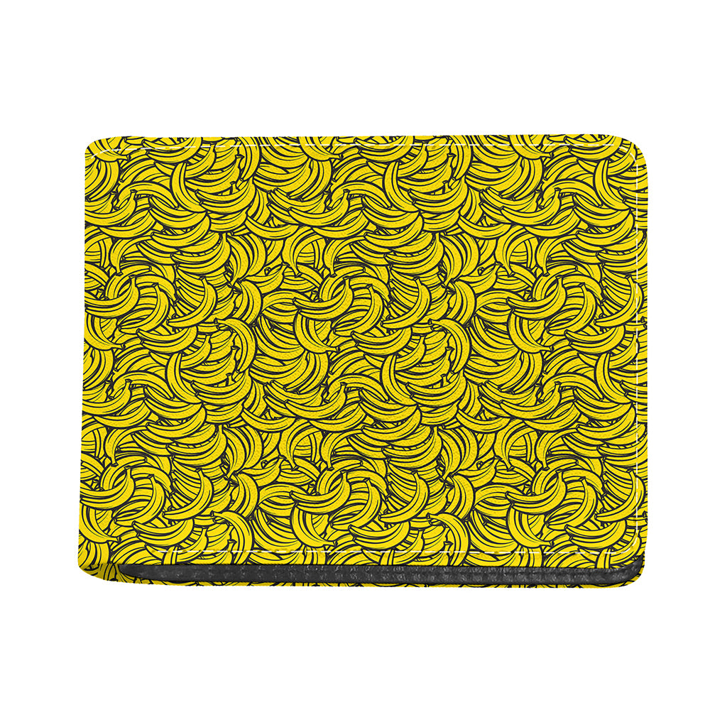 Yellow Banana Pattern Print Bifold Wallet