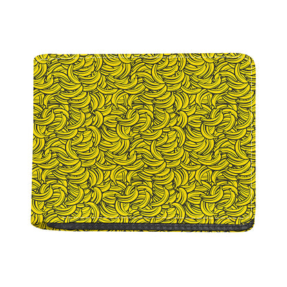 Yellow Banana Pattern Print Bifold Wallet