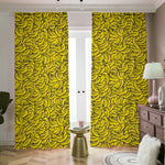 Yellow Banana Pattern Print Blackout Pencil Pleat Curtains