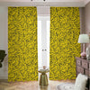 Yellow Banana Pattern Print Blackout Pencil Pleat Curtains