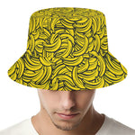 Yellow Banana Pattern Print Bucket Hat