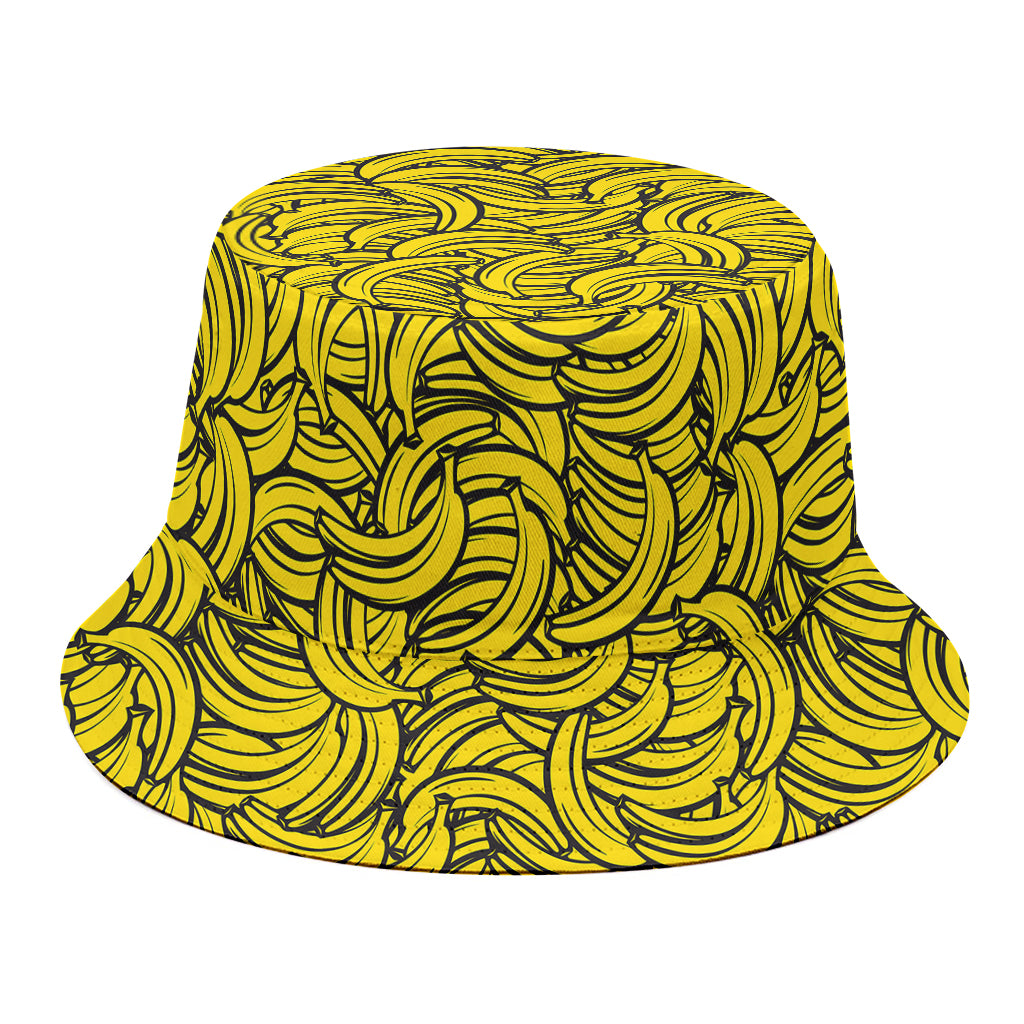 Yellow Banana Pattern Print Bucket Hat