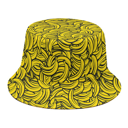 Yellow Banana Pattern Print Bucket Hat