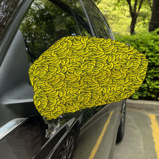 Yellow Banana Pattern Print Car Side Mirror Covers