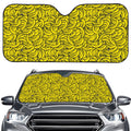 Yellow Banana Pattern Print Car Windshield Sun Shade