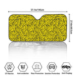 Yellow Banana Pattern Print Car Windshield Sun Shade