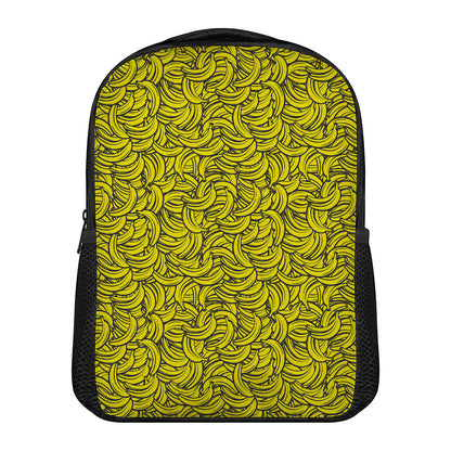 Yellow Banana Pattern Print Casual Backpack