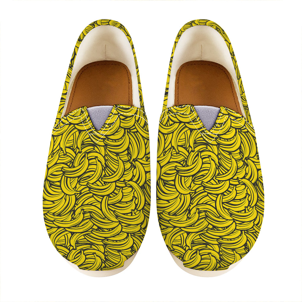 Yellow Banana Pattern Print Casual Shoes