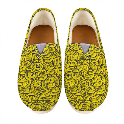 Yellow Banana Pattern Print Casual Shoes
