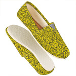 Yellow Banana Pattern Print Casual Shoes