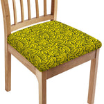 Yellow Banana Pattern Print Chair Cushion Cover