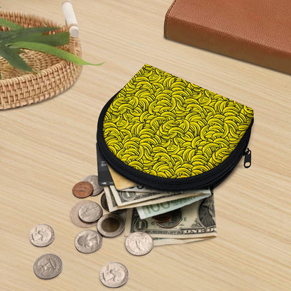 Yellow Banana Pattern Print Coin Purse