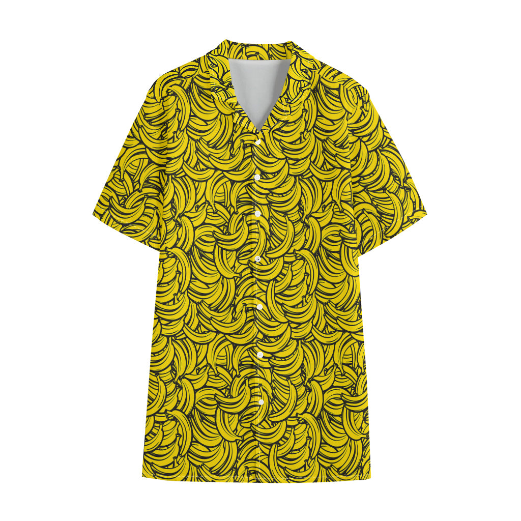 Yellow Banana Pattern Print Cotton Hawaiian Shirt