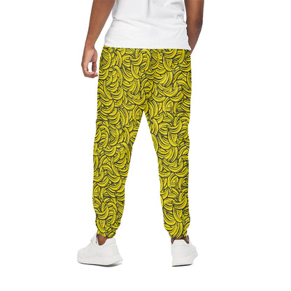 Yellow Banana Pattern Print Cotton Pants