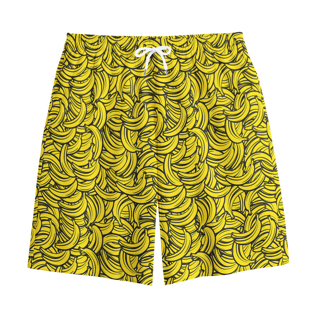 Yellow Banana Pattern Print Cotton Shorts