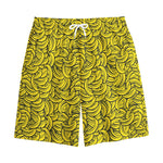 Yellow Banana Pattern Print Cotton Shorts