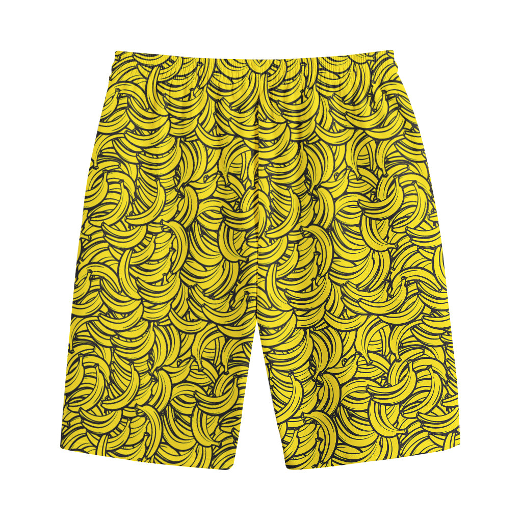 Yellow Banana Pattern Print Cotton Shorts