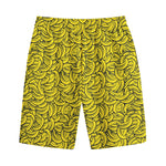 Yellow Banana Pattern Print Cotton Shorts