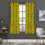 Yellow Banana Pattern Print Curtain