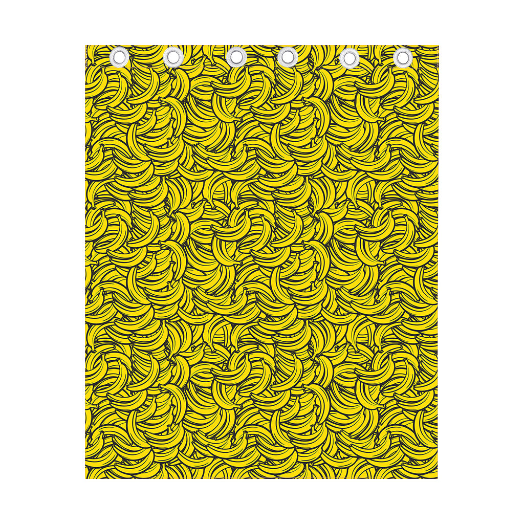 Yellow Banana Pattern Print Curtain