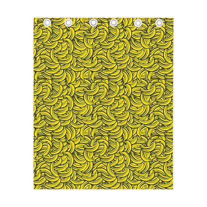 Yellow Banana Pattern Print Curtain