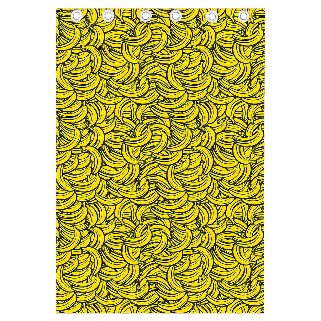 Yellow Banana Pattern Print Curtain