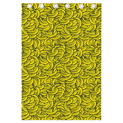 Yellow Banana Pattern Print Curtain