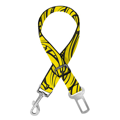 Yellow Banana Pattern Print Dog Seat Belt