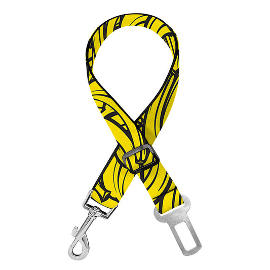 Yellow Banana Pattern Print Dog Seat Belt