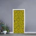 Yellow Banana Pattern Print Door Sticker