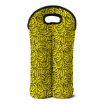 Yellow Banana Pattern Print Double Neoprene Wine Tote