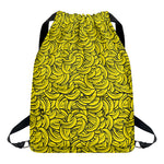 Yellow Banana Pattern Print Drawstring Backpack
