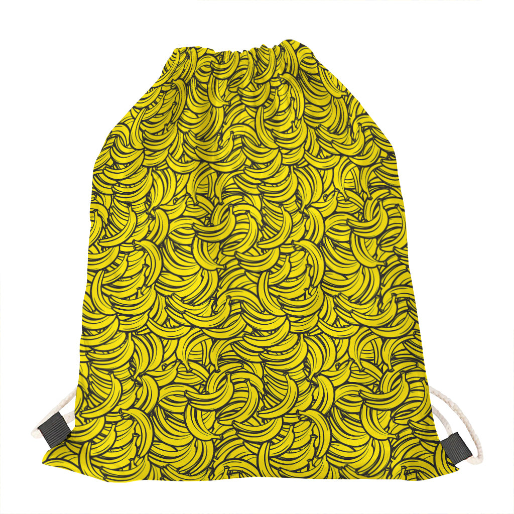 Yellow Banana Pattern Print Drawstring Bag