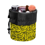 Yellow Banana Pattern Print Drawstring Makeup Bag