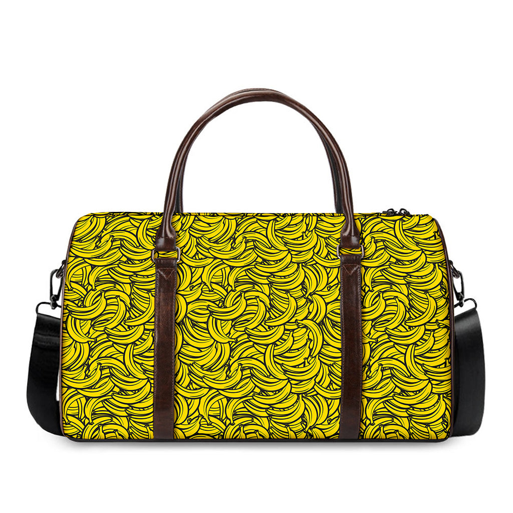 Yellow Banana Pattern Print Duffle Bag