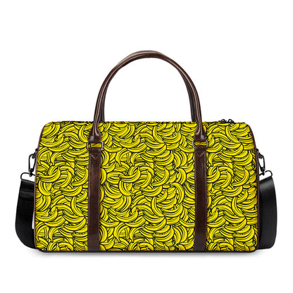 Yellow Banana Pattern Print Duffle Bag