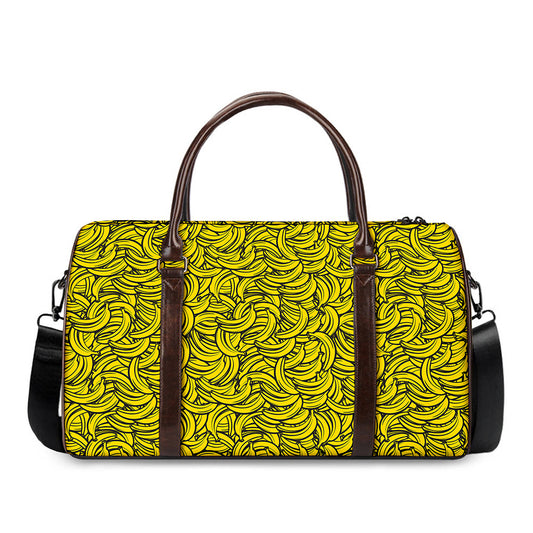 Yellow Banana Pattern Print Duffle Bag