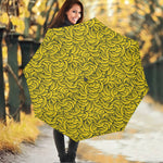 Yellow Banana Pattern Print Foldable Umbrella