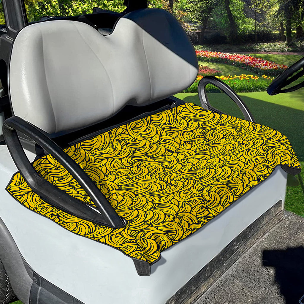 Yellow Banana Pattern Print Golf Cart Seat Cover