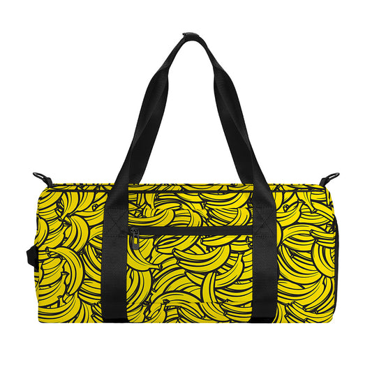 Yellow Banana Pattern Print Gym Bag
