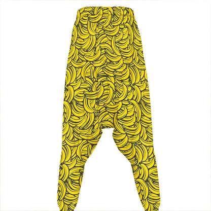 Yellow Banana Pattern Print Hammer Pants