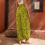 Yellow Banana Pattern Print Harem Pants