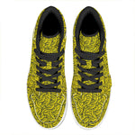 Yellow Banana Pattern Print High Top Leather Sneakers