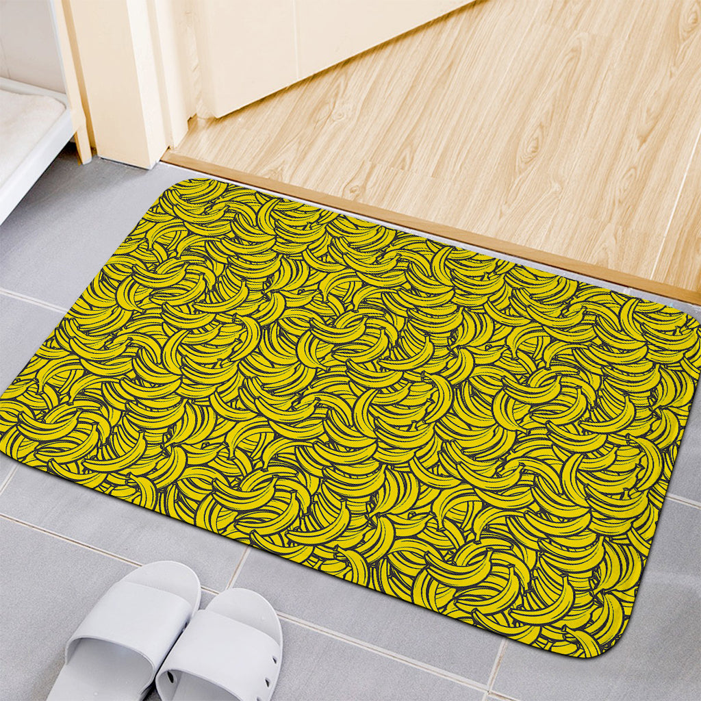 Yellow Banana Pattern Print Indoor Door Mat